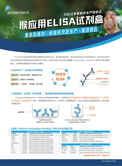 猴应用ELISA试剂盒单页