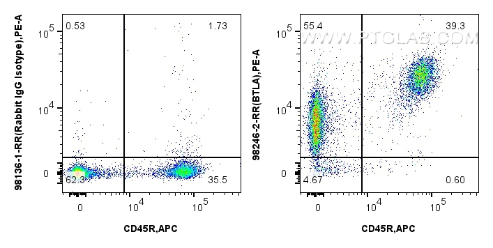 FC experiment of mouse splenocytes using 98246-2-RR (same clone as 98246-2-PBS)