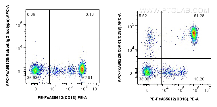 FC experiment of human peripheral blood leukocytes using APC-FcA98226