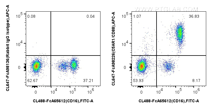 FC experiment of human peripheral blood leukocytes using CL647-FcA98226 FC experiment of human peripheral blood leukocytes using CL647-FcA98226