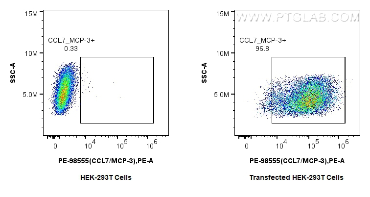 FC experiment of Transfected HEK-293T using PE-98555 FC experiment of Transfected HEK-293T using PE-98555