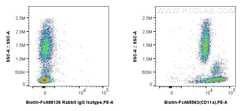 FC experiment of human peripheral blood leukocytes using Biotin-FcA65563