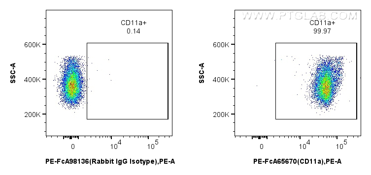 FC experiment of mouse thymocytes using PE-FcA65670