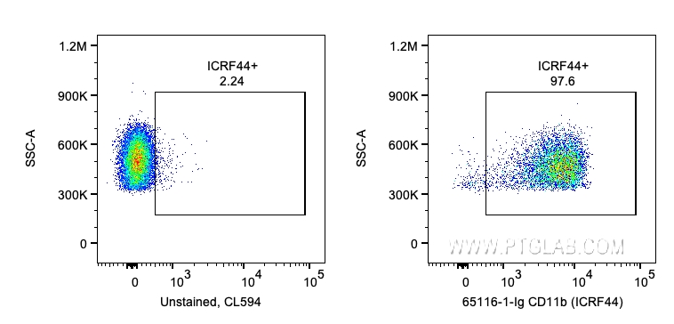 FC experiment of human PBMCs using 65116-1-Ig