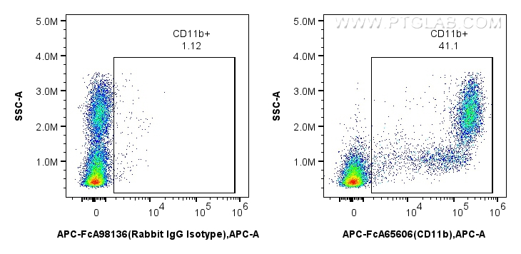 FC experiment of rat bone marrow cells using APC-FcA65606 FC experiment of rat bone marrow cells using APC-FcA65606