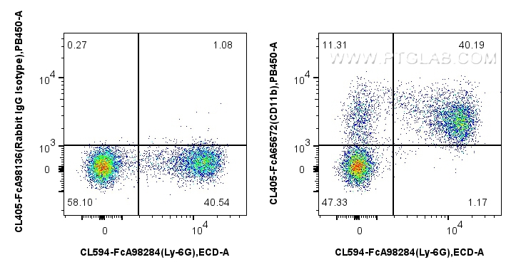 FC experiment of mouse bone marrow cells using CL405-FcA65672