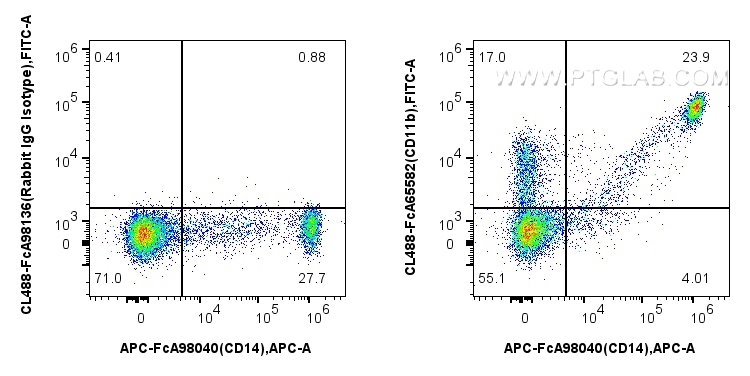 FC experiment of human PBMCs using CL488-FcA65582