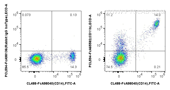 FC experiment of human PBMCs using PCL594-FcA65582