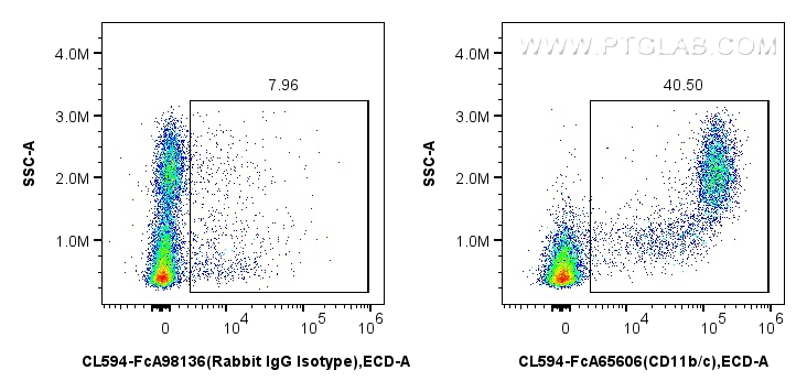 FC experiment of rat bone marrow cells using CL594-FcA65606