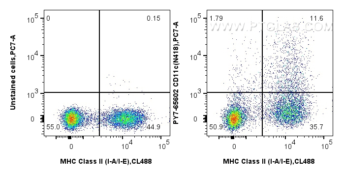 FC experiment of mouse splenocytes using PY7-65602