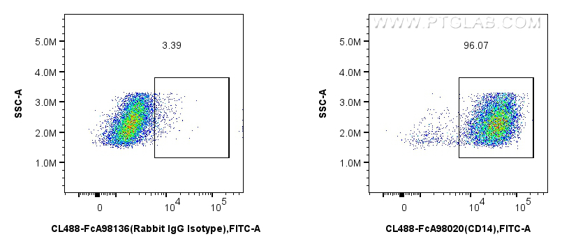 FC experiment of mouse peritoneal macrophages using CL488-FcA98020 FC experiment of mouse peritoneal macrophages using CL488-FcA98020