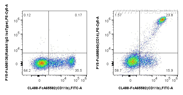 FC experiment of human PBMCs using PY5-FcA98040