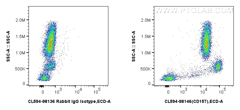 FC experiment of human peripheral blood leukocytes using CL594-98146