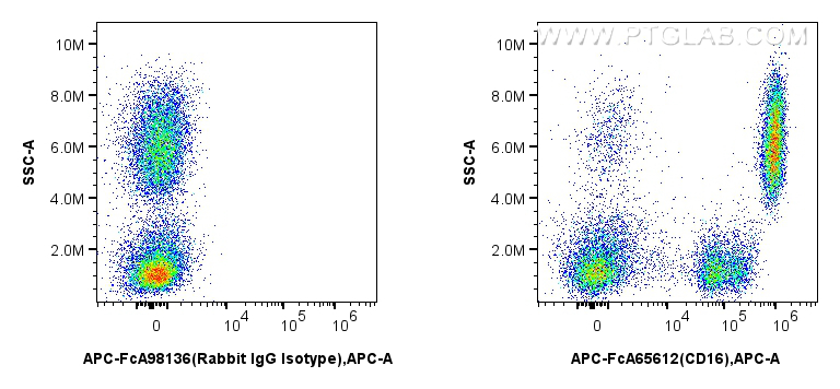 FC experiment of human peripheral blood leukocyte using APC-FcA65612