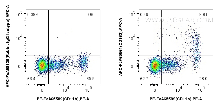 FC experiment of human PBMCs using APC-FcA65561