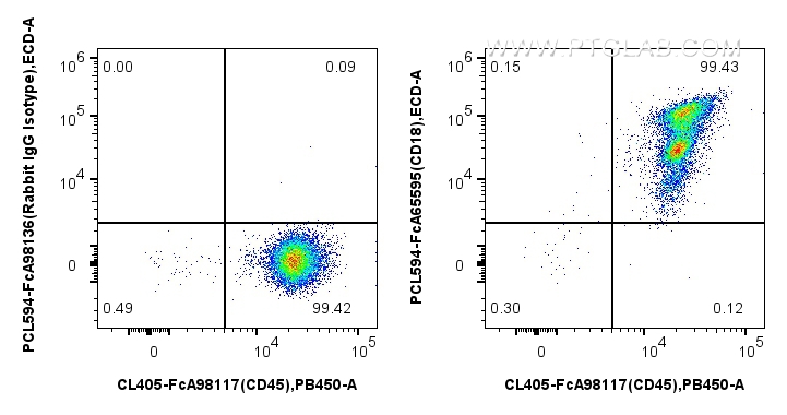 FC experiment of human PBMCs using PCL594-FcA65595 FC experiment of human PBMCs using PCL594-FcA65595