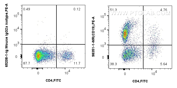 FC experiment of rabbit splenocytes using 98351-1-MR