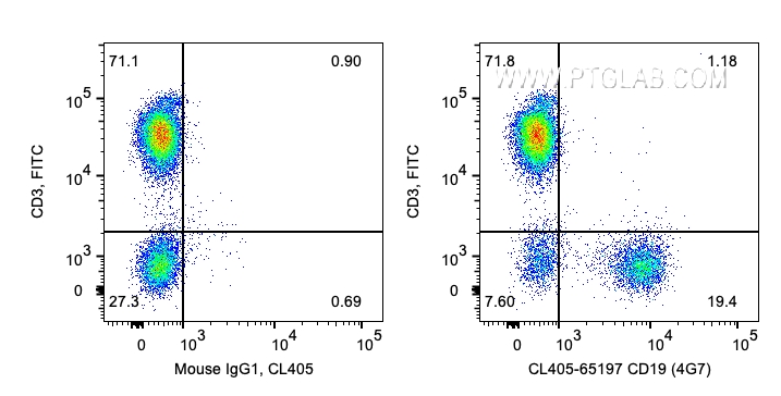 FC experiment of human PBMCs using CL405-65197