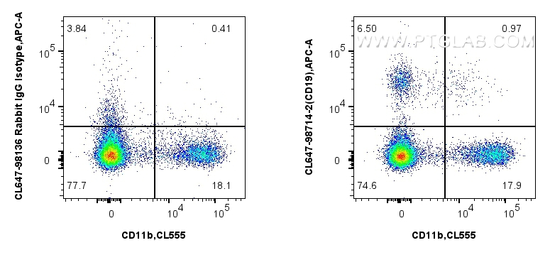 FC experiment of pig PBMCs using CL647-98714-2 FC experiment of pig PBMCs using CL647-98714-2