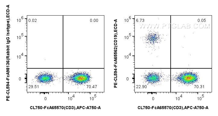 FC experiment of human PBMCs using PCL594-FcA65562