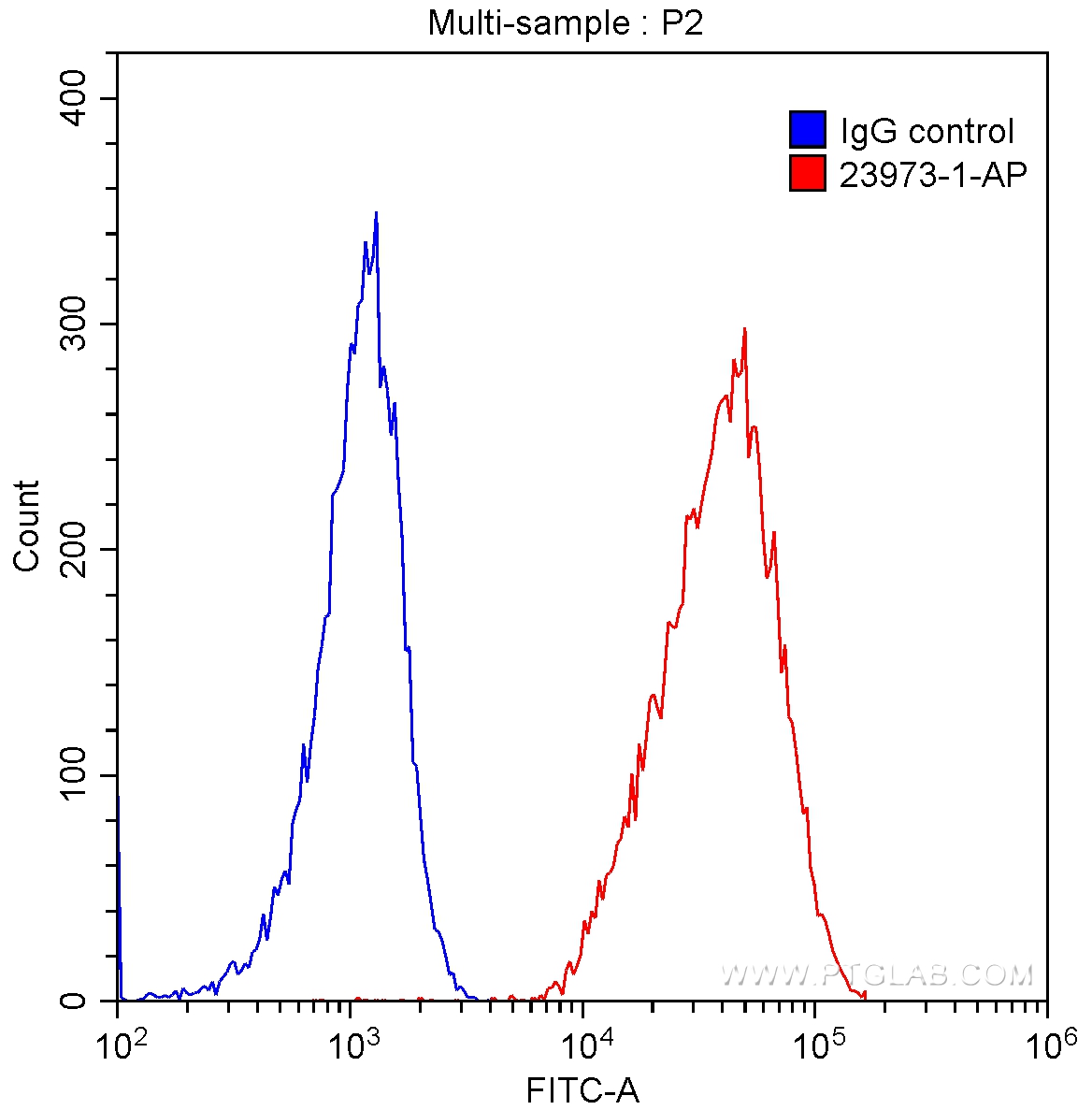 FC experiment of Jurkat using 23973-1-AP