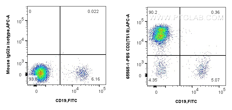 FC experiment of human PBMCs using 65565-1-PBS