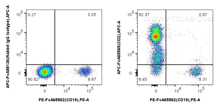 FC experiment of human PBMCs using APC-FcA65565