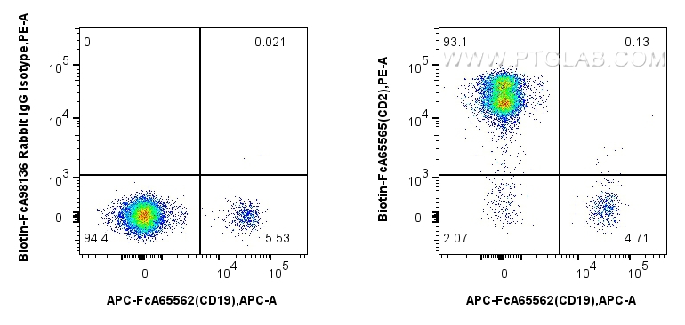 FC experiment of human PBMCs using Biotin-FcA65565