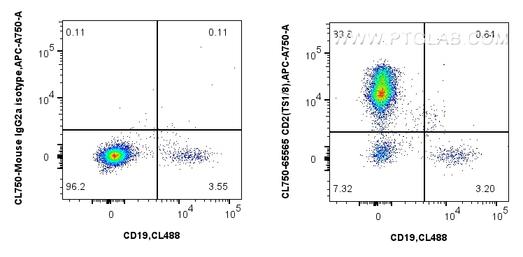 FC experiment of human PBMCs using CL750-65565