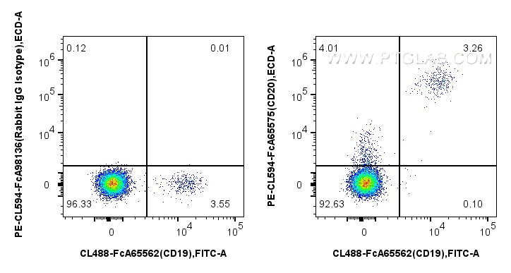 FC experiment of human PBMCs using PCL594-FcA65575 FC experiment of human PBMCs using PCL594-FcA65575