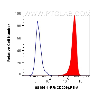 FC experiment of human monocyte-derived immature dendritic cells using 98156-1-RR (same clone as 98156-1-PBS) FC experiment of human monocyte-derived immature dendritic cells using 98156-1-RR (same clone as 98156-1-PBS)