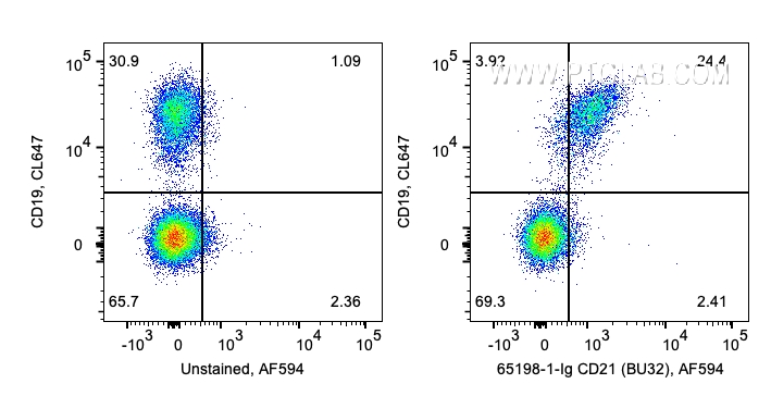 FC experiment of human PBMCs using 65198-1-Ig