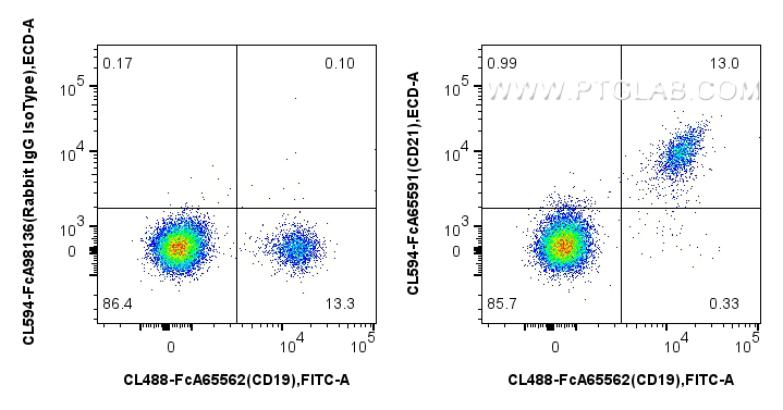 FC experiment of human PBMCs using CL594-FcA65591