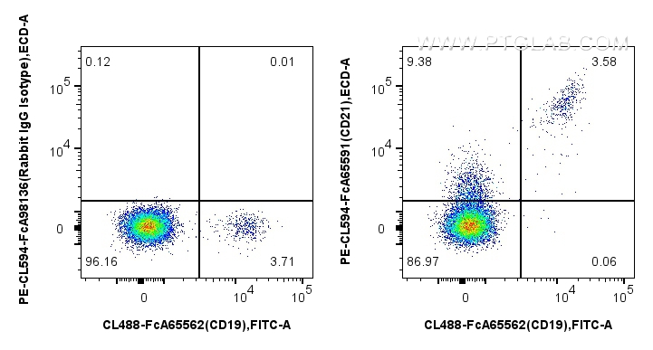 FC experiment of human PBMCs using PCL594-FcA65591 FC experiment of human PBMCs using PCL594-FcA65591