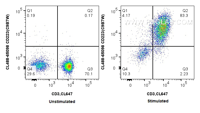 FC experiment of BALB/C mouse splenocytes using CL488-65098