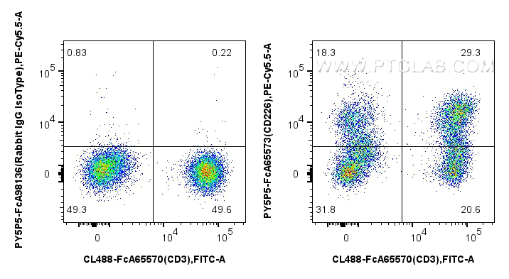 FC experiment of human PBMCs using PY5P5-FcA65573