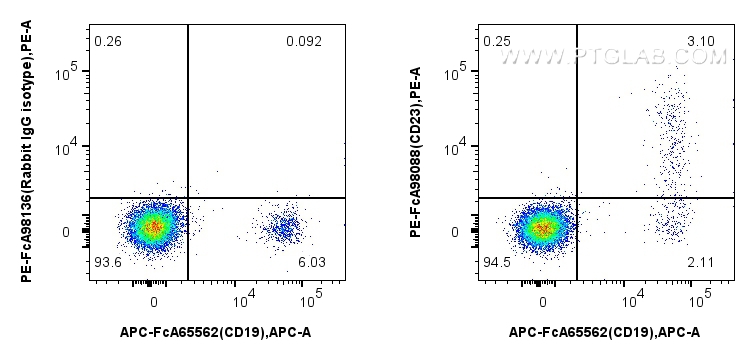 FC experiment of human PBMCs using PE-FcA98088
