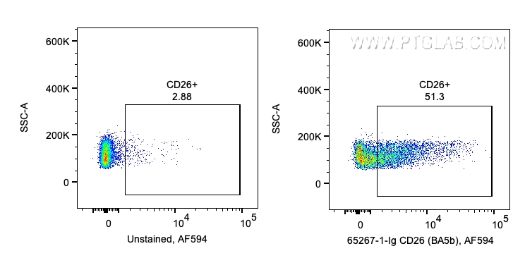 FC experiment of human PBMCs using 65267-1-Ig