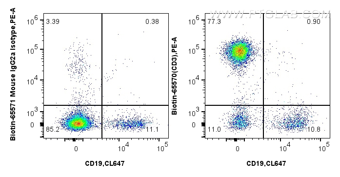 FC experiment of human PBMCs using Biotin-65570