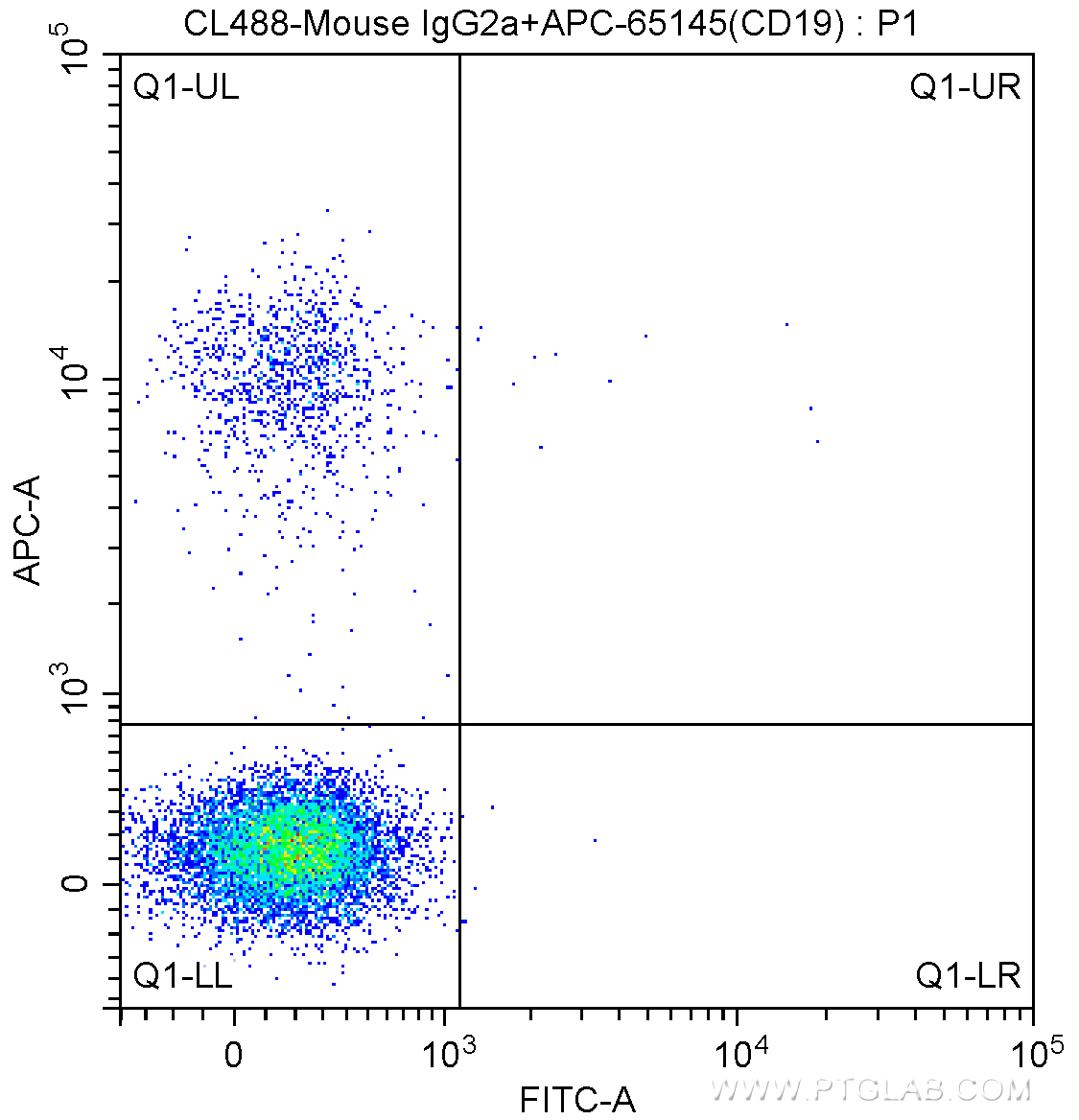 FC experiment of human peripheral blood lymphocytes using CL488-65133