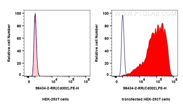 FC experiment of Transfected HEK-293T using 98434-2-RR FC experiment of Transfected HEK-293T using 98434-2-RR