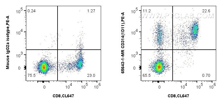 FC experiment of human PBMCs using 65643-1-MR