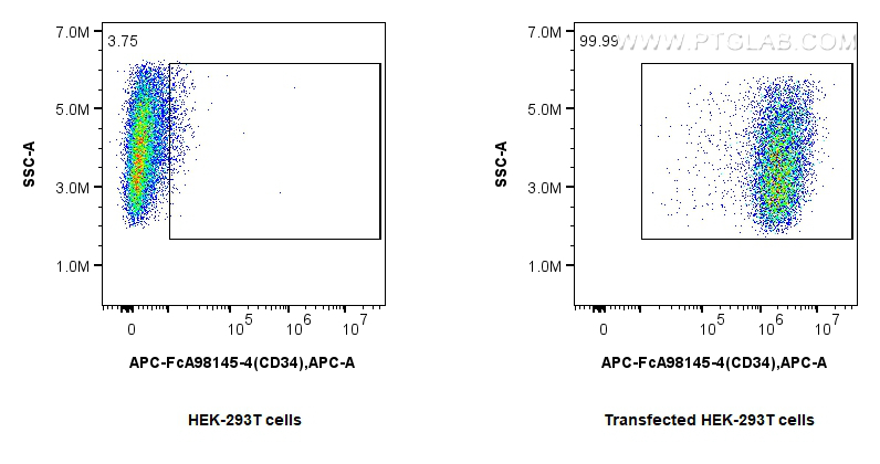 FC experiment of Transfected HEK-293T using APC-FcA98145-4