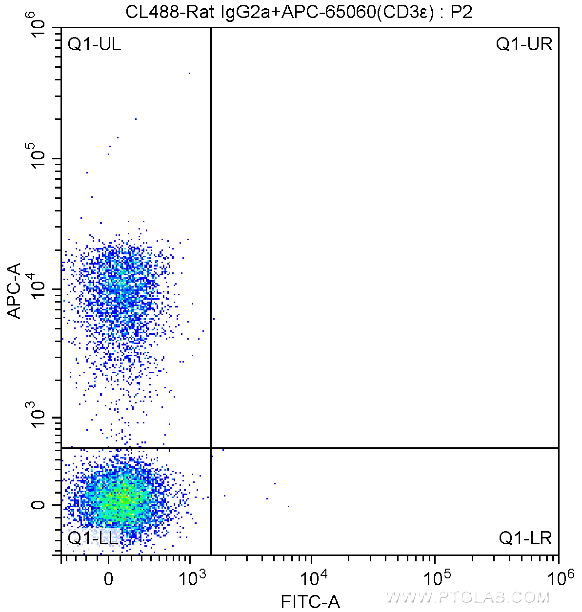 FC experiment of mouse splenocytes using CL488-65059