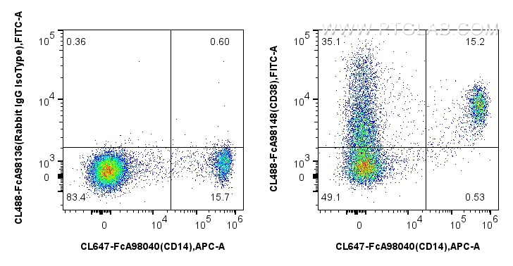 FC experiment of human PBMCs using CL488-FcA98148