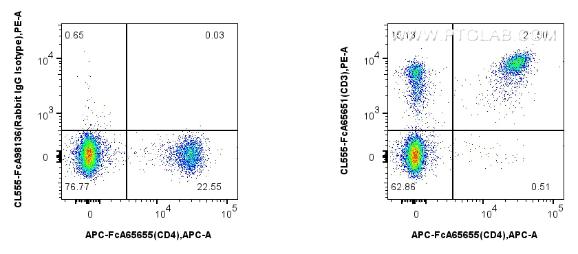 FC experiment of mouse splenocytes using CL555-FcA65651