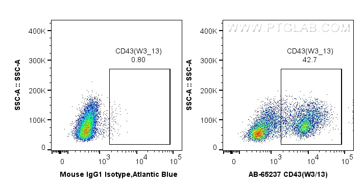 FC experiment of wistar rat splenocytes using AB-65237