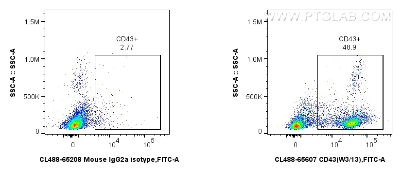 FC experiment of rat splenocytes using CL488-65607