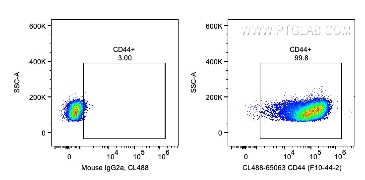 FC experiment of human PBMCs using CL488-65063