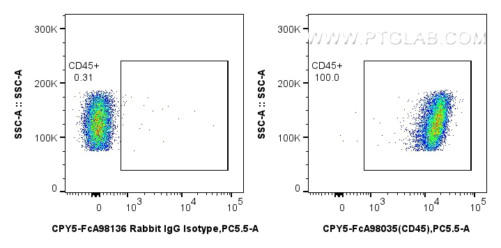 FC experiment of mouse splenocytes using CPY5-FcA98035